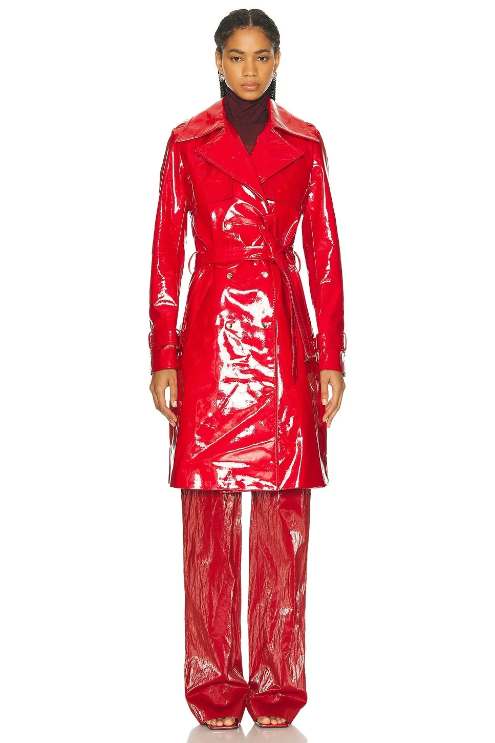 Patent Leather Trench Coat - 1
