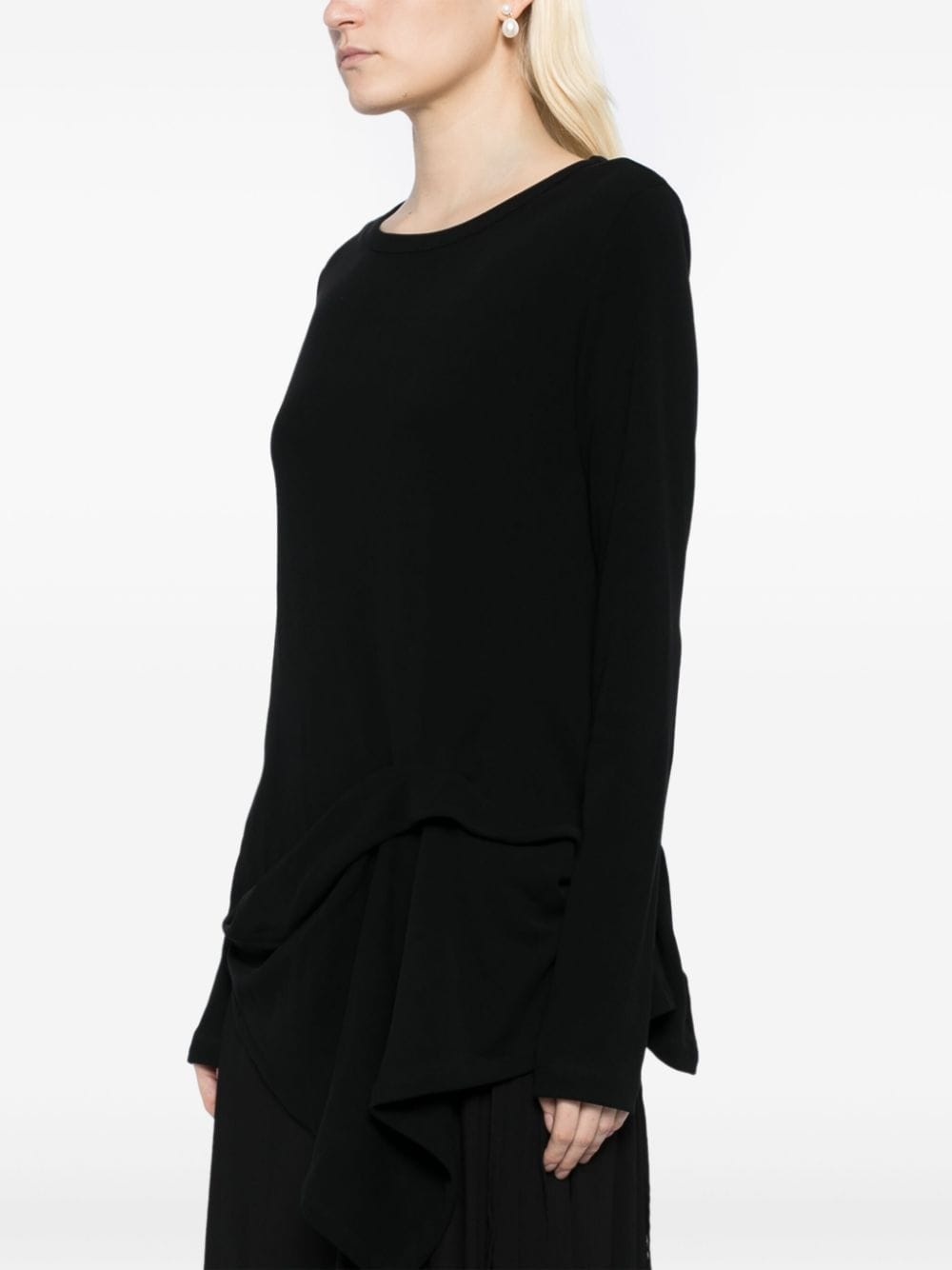 asymmetric long-sleeved T-shirt - 3