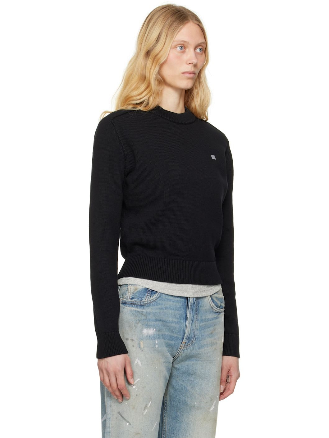 Black Cotton Sweater - 2