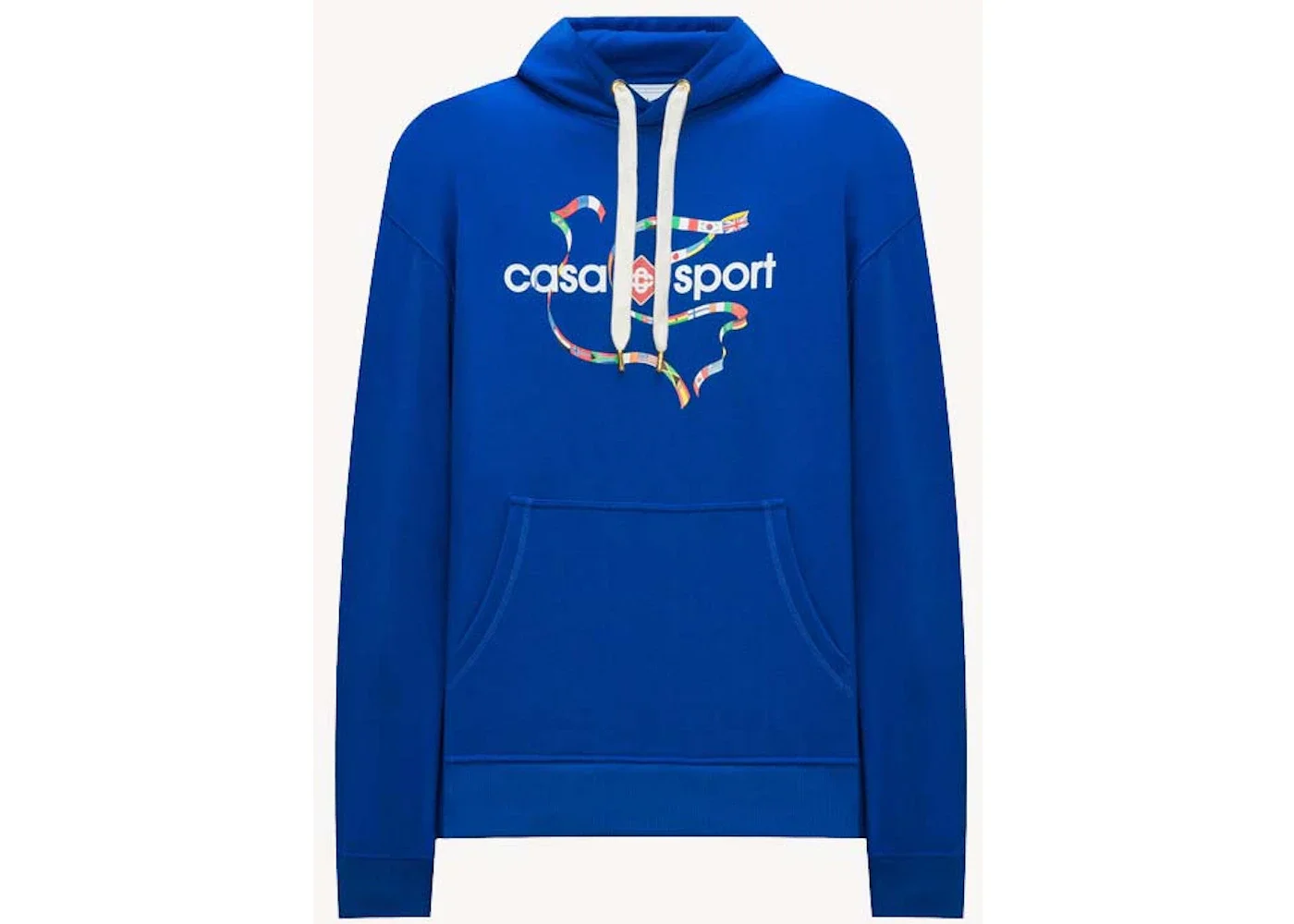 Casablanca Drapeau De Collombes Printed Hoodie Blue - 1
