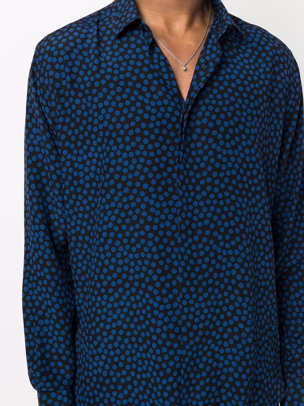 polka dot-print silk shirt - 5