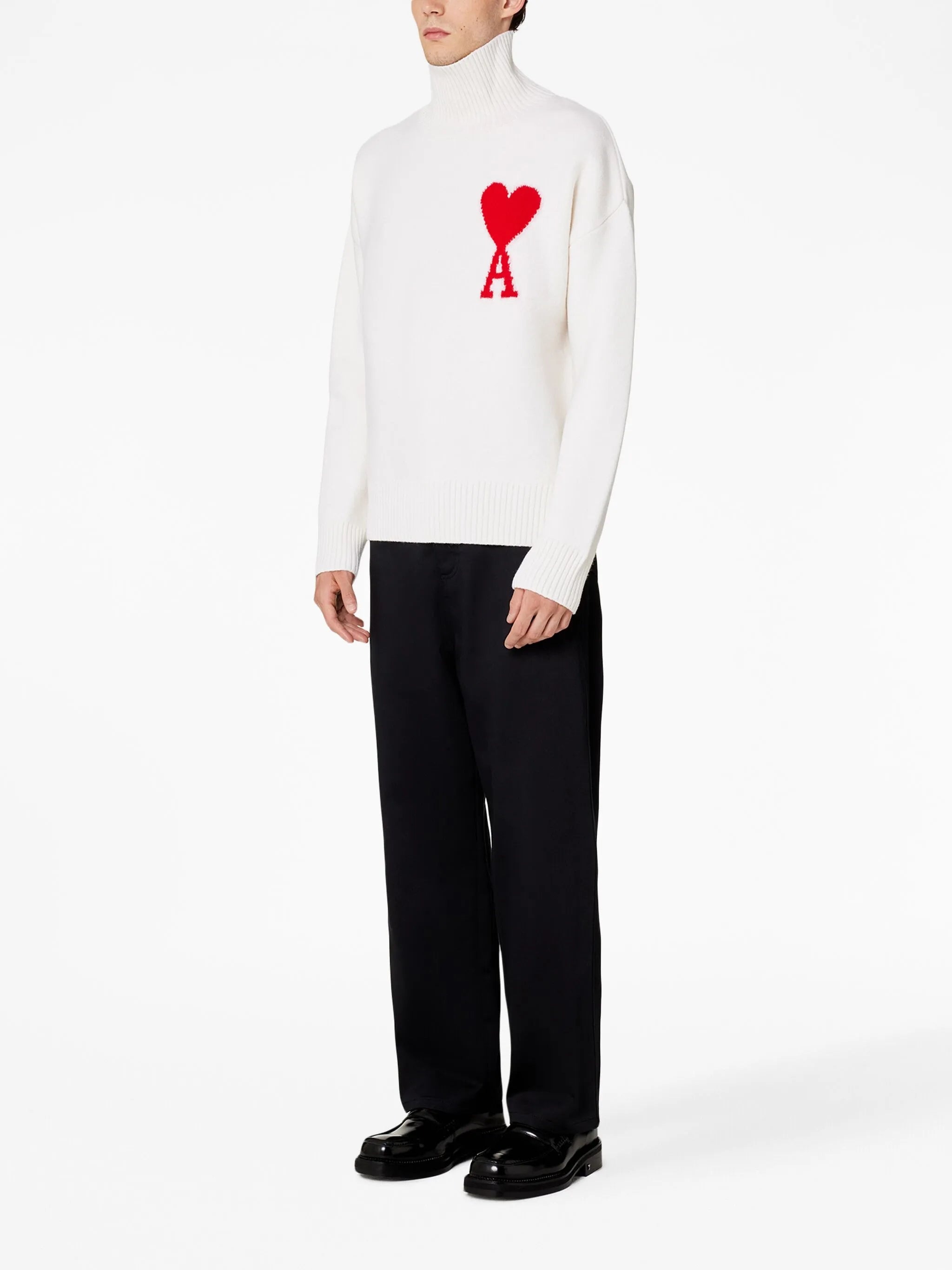 Ami Paris Ami De Coeur Roll-neck Wool Jumper - 6