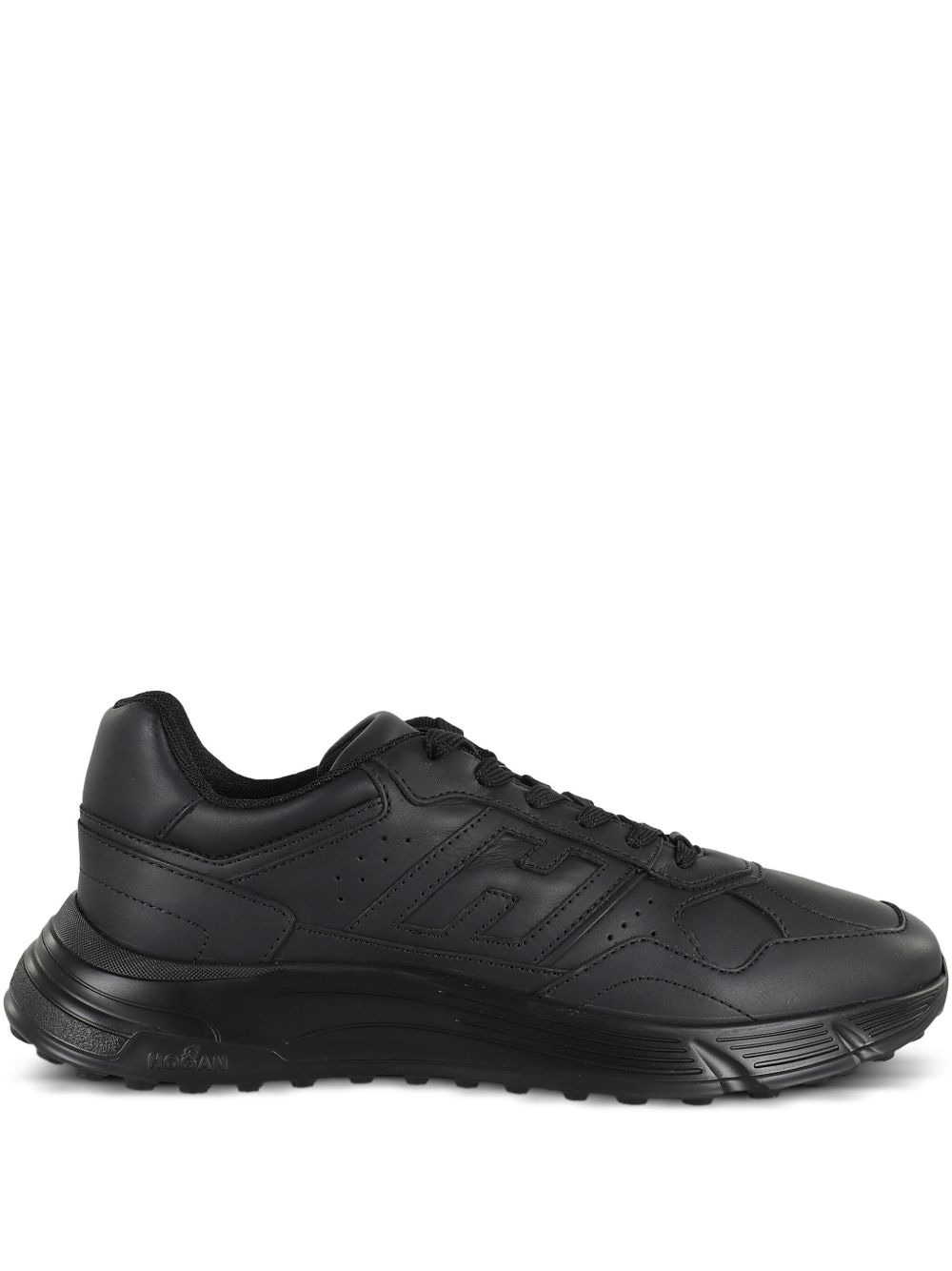 lace-up perforated sneakers - 1