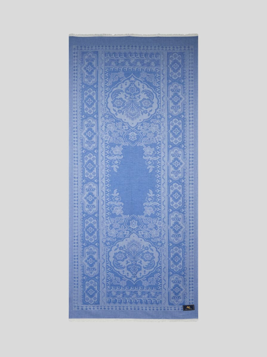 SILK-BLEND SCARF WITH GEOMETRIC MOTIF - 2