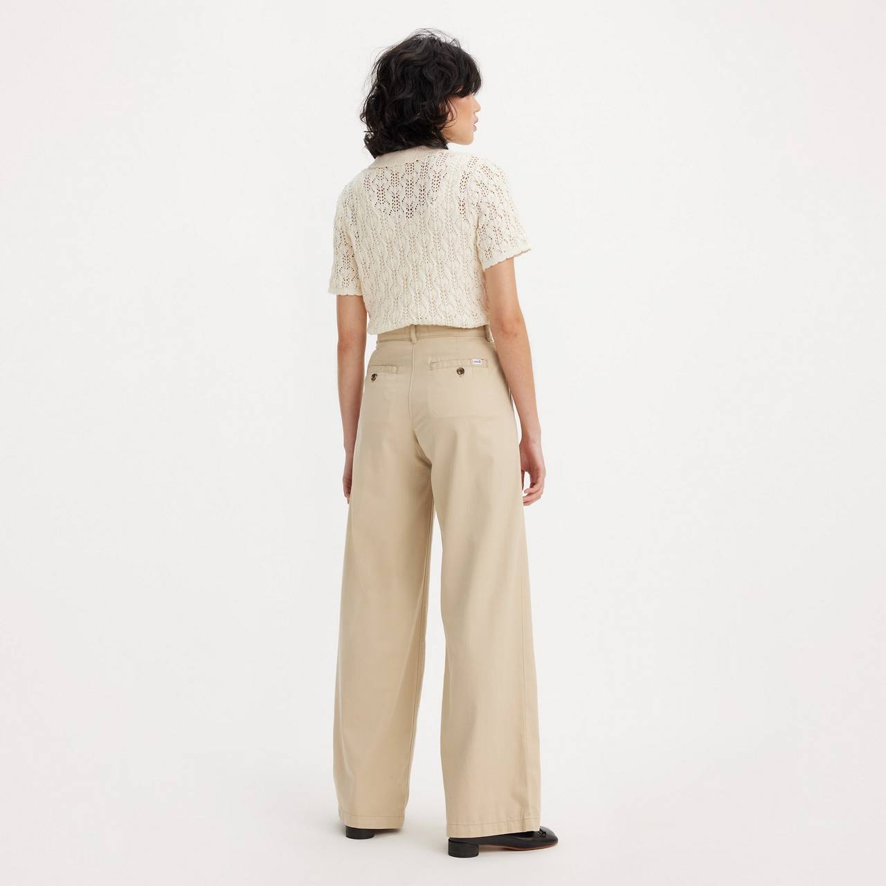 PLEATED WIDE LEG WOMEN'S TROUSER PANTS - 5