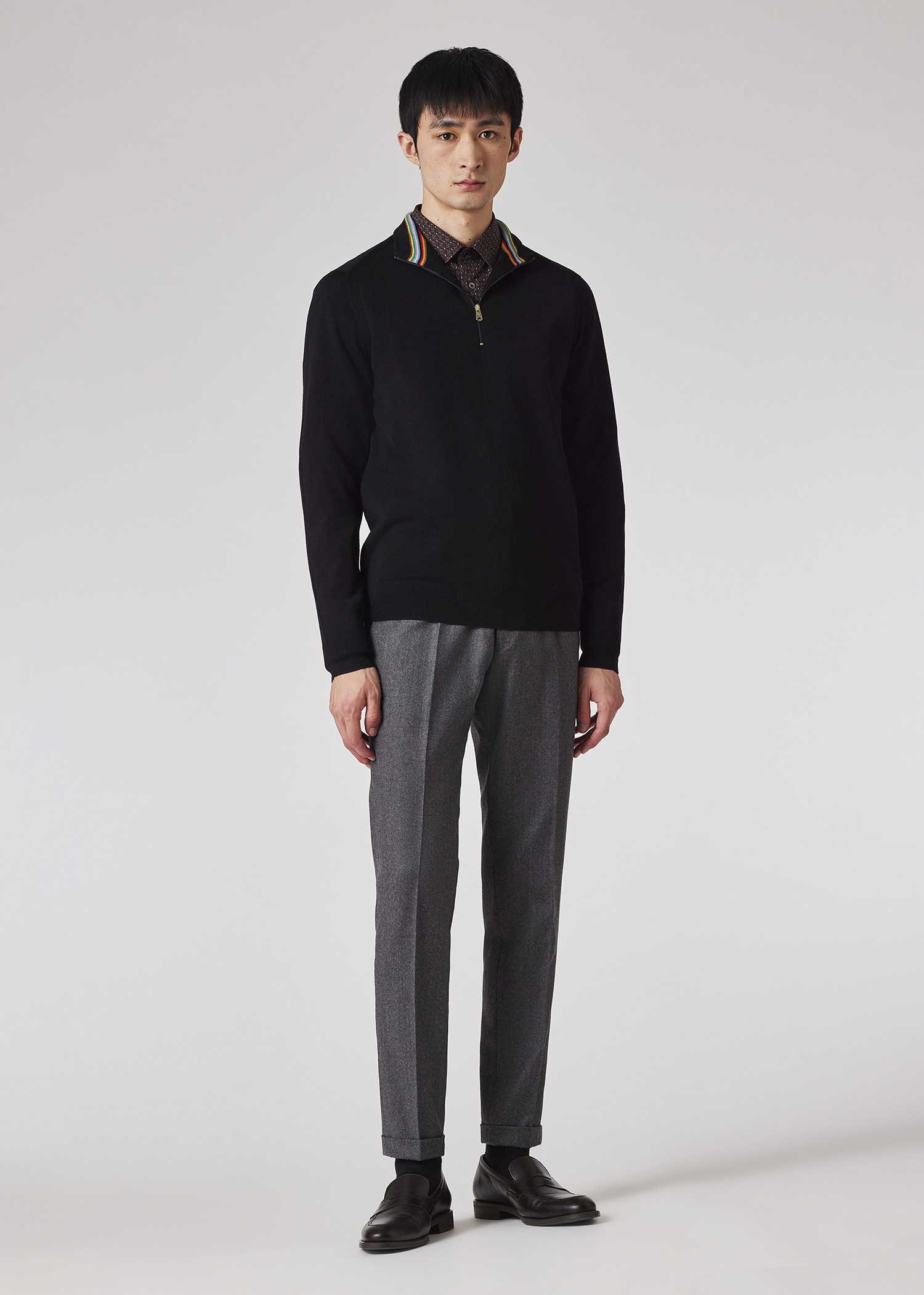 Merino Wool Half Zip Sweater - 4