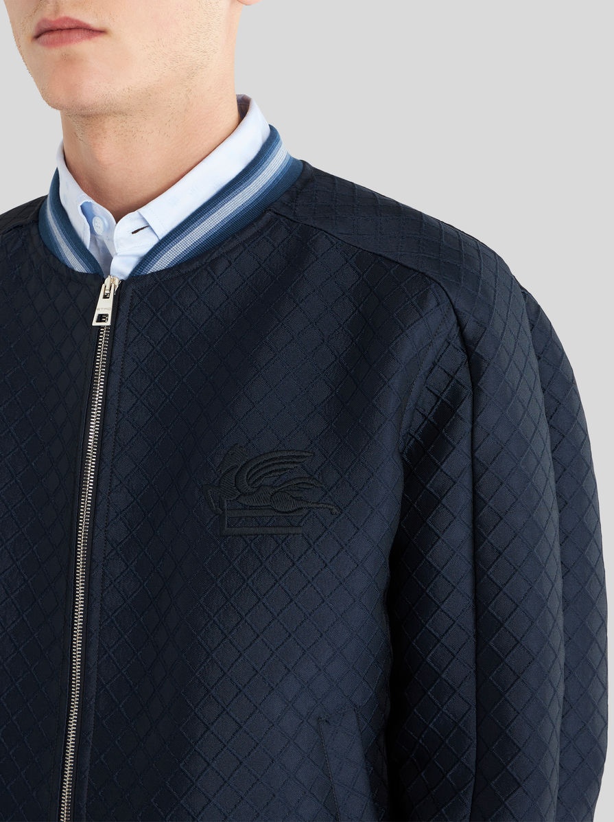 BOMBER JACKET WITH INTARSIA PATTERN - 2