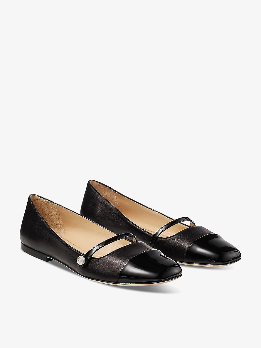Elisa pearl-embellished patent-leather ballet flats - 4