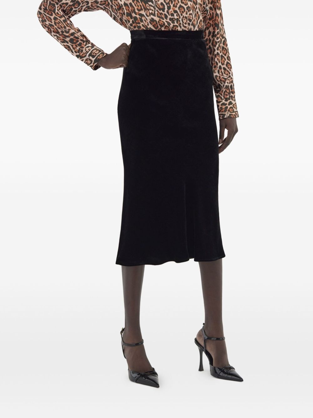 velvet pencil skirt - 4