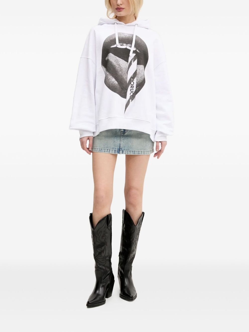 graphic-printed cotton hoodie - 2