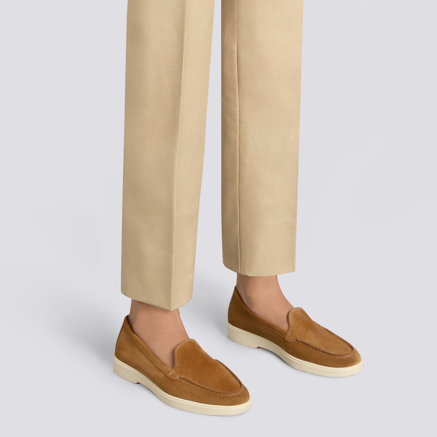 Women's light brown suede loafer - 2