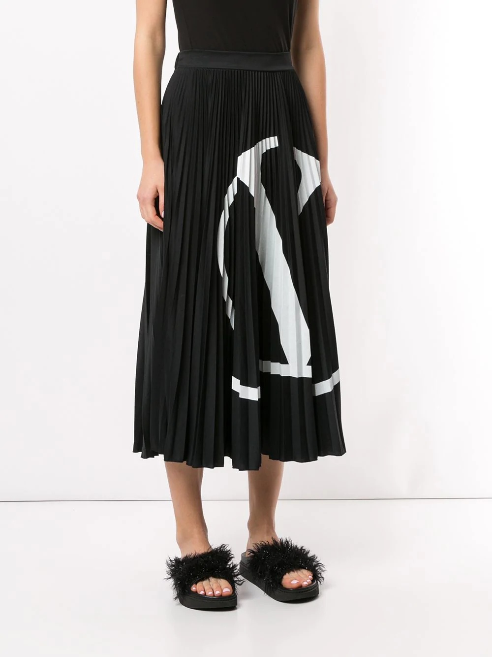 VLOGO-print pleated skirt - 3