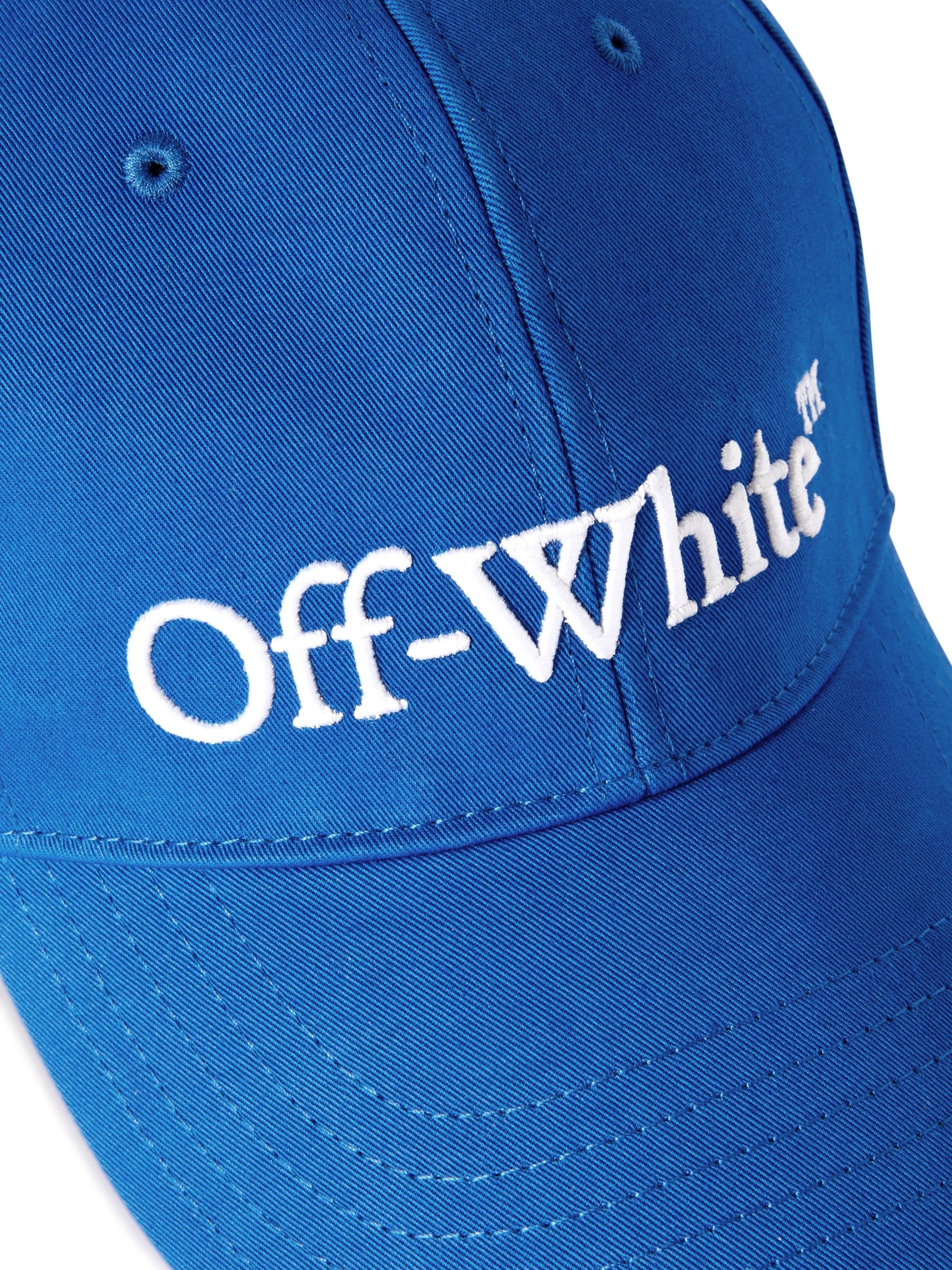 Bookish Dril Baseball Cap Dark Blue Whi - 3