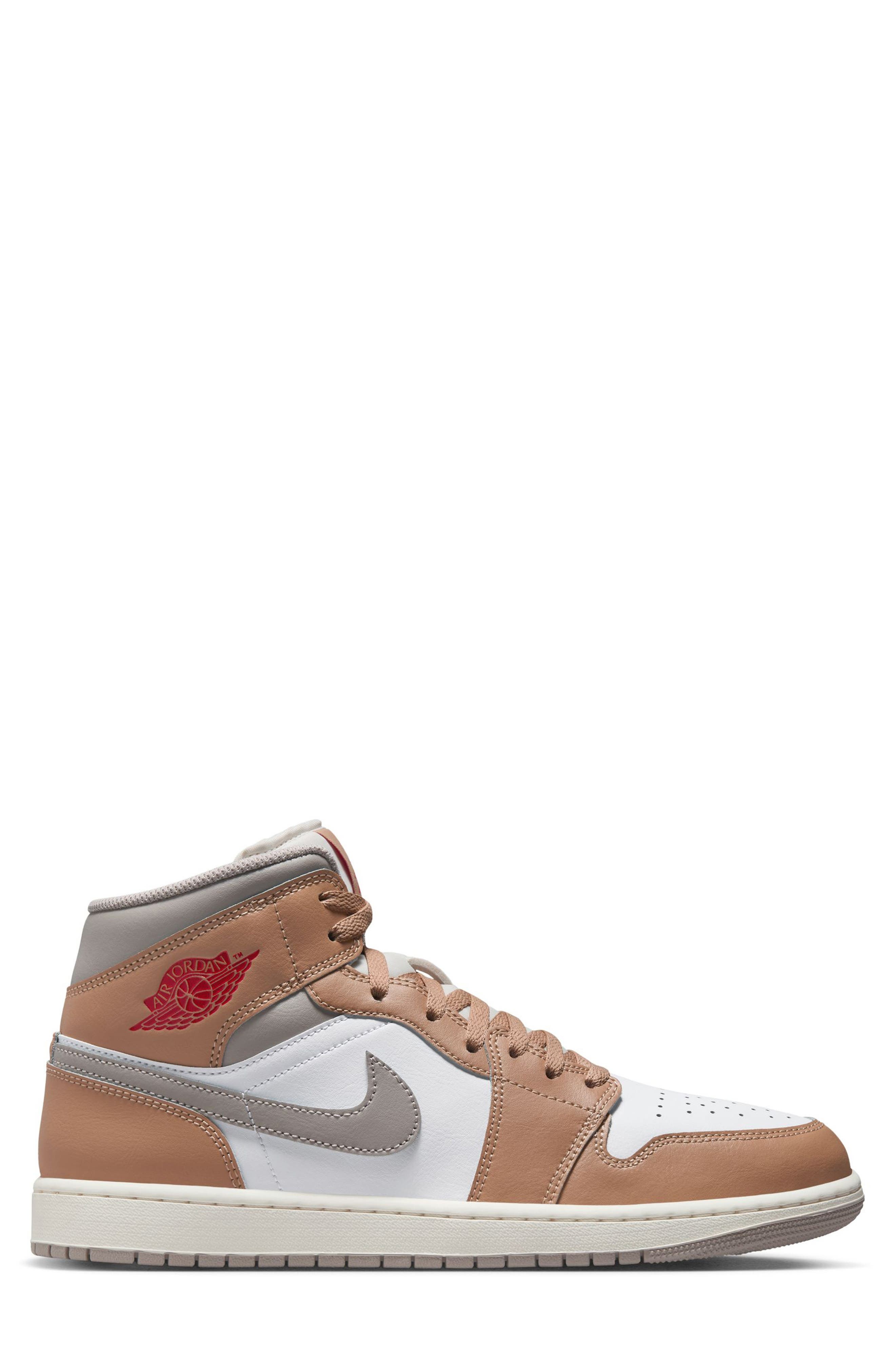Air Jordan 1 Mid Sneaker in 200 Hemp/fire R at Nordstrom - 2
