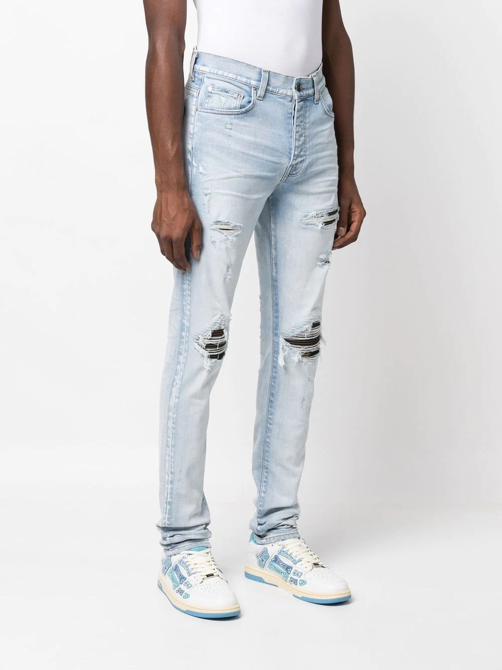 distressed slim-fit jeans - 3