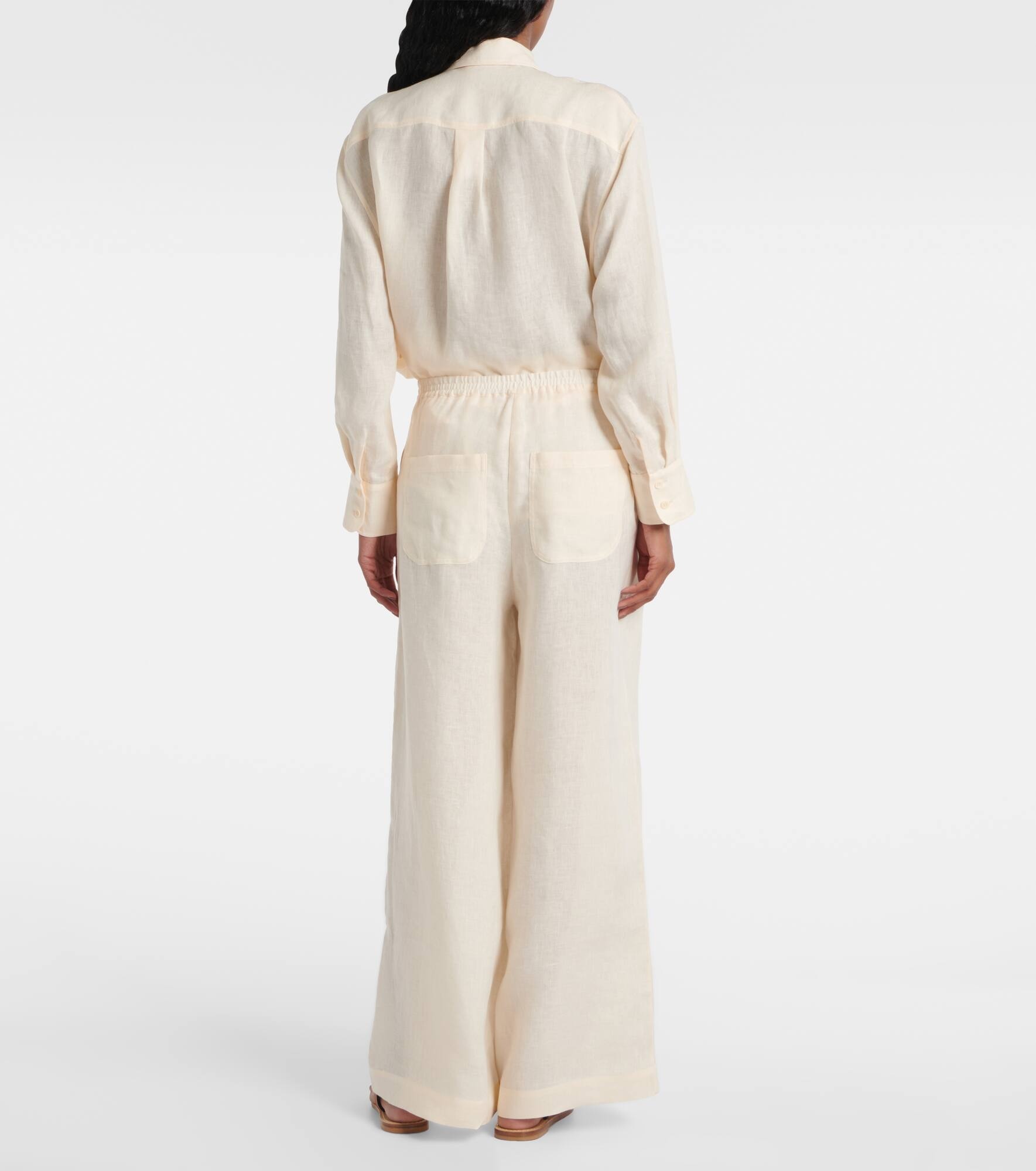 Select linen wide-leg pants - 3