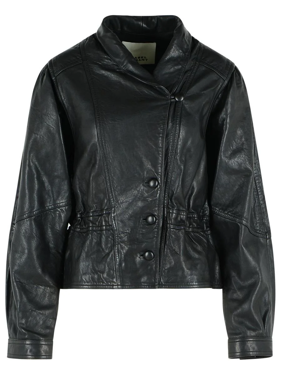 Isabel Marant 'Tressy' Black Leather Jacket - 1