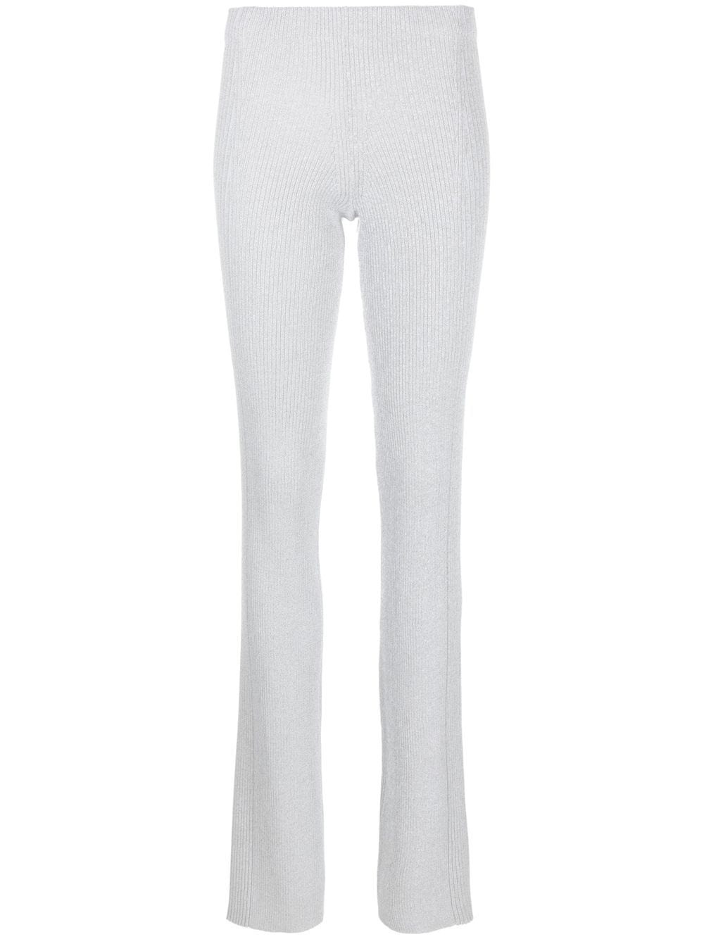 ribbed-knit slip-on trousers - 1