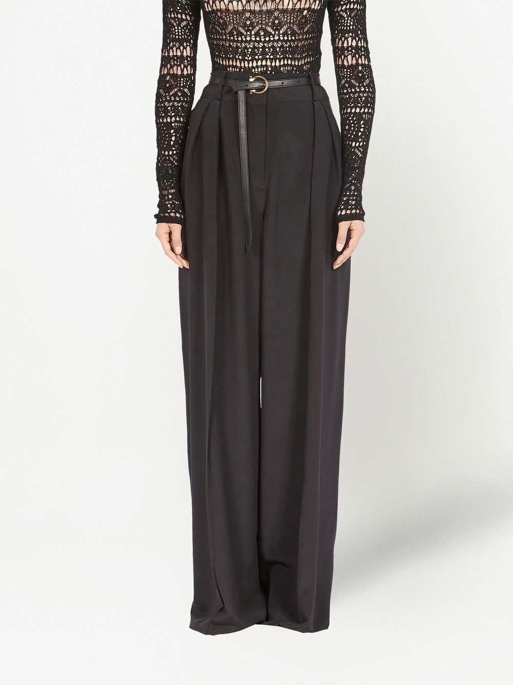 belted palazzo trousers - 3