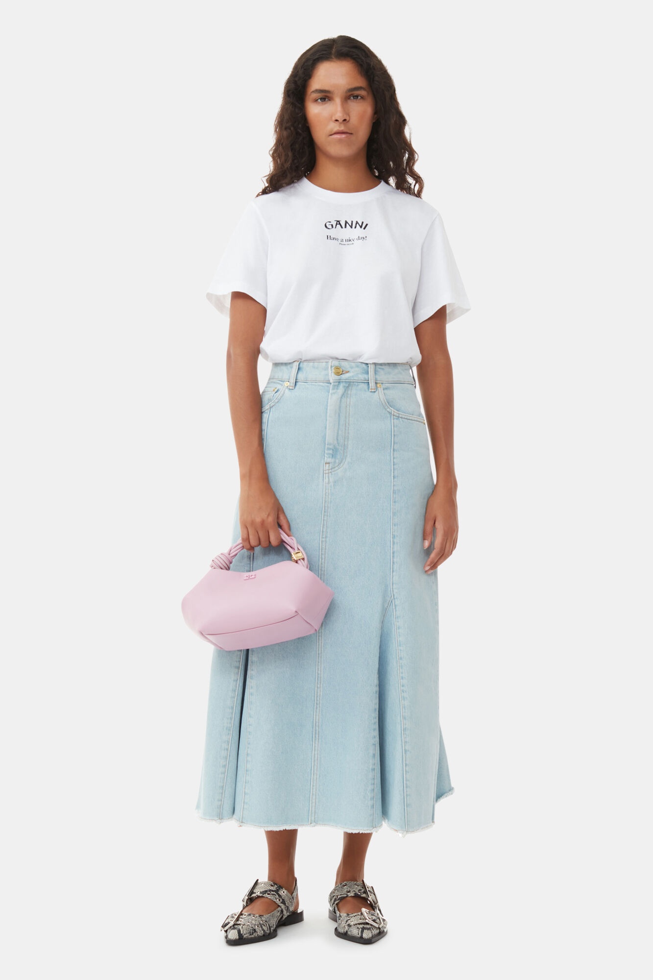 LIGHT PINK SMALL GANNI BOU BAG - 7