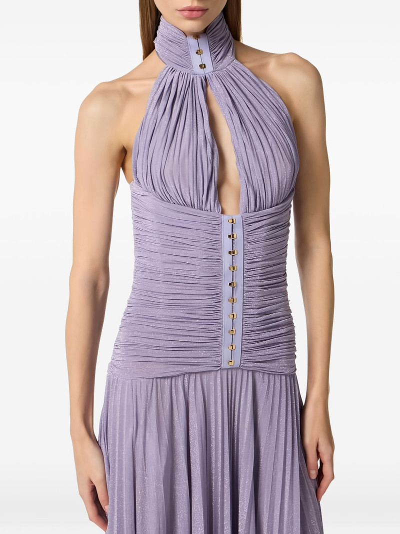 halterneck pleated maxi dress 4