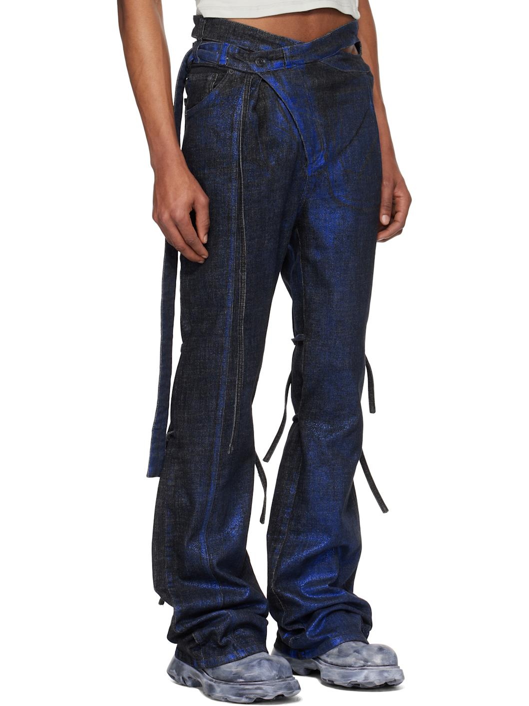 SSENSE Exclusive Black & Blue Signature Wrap Denim Jeans - 2