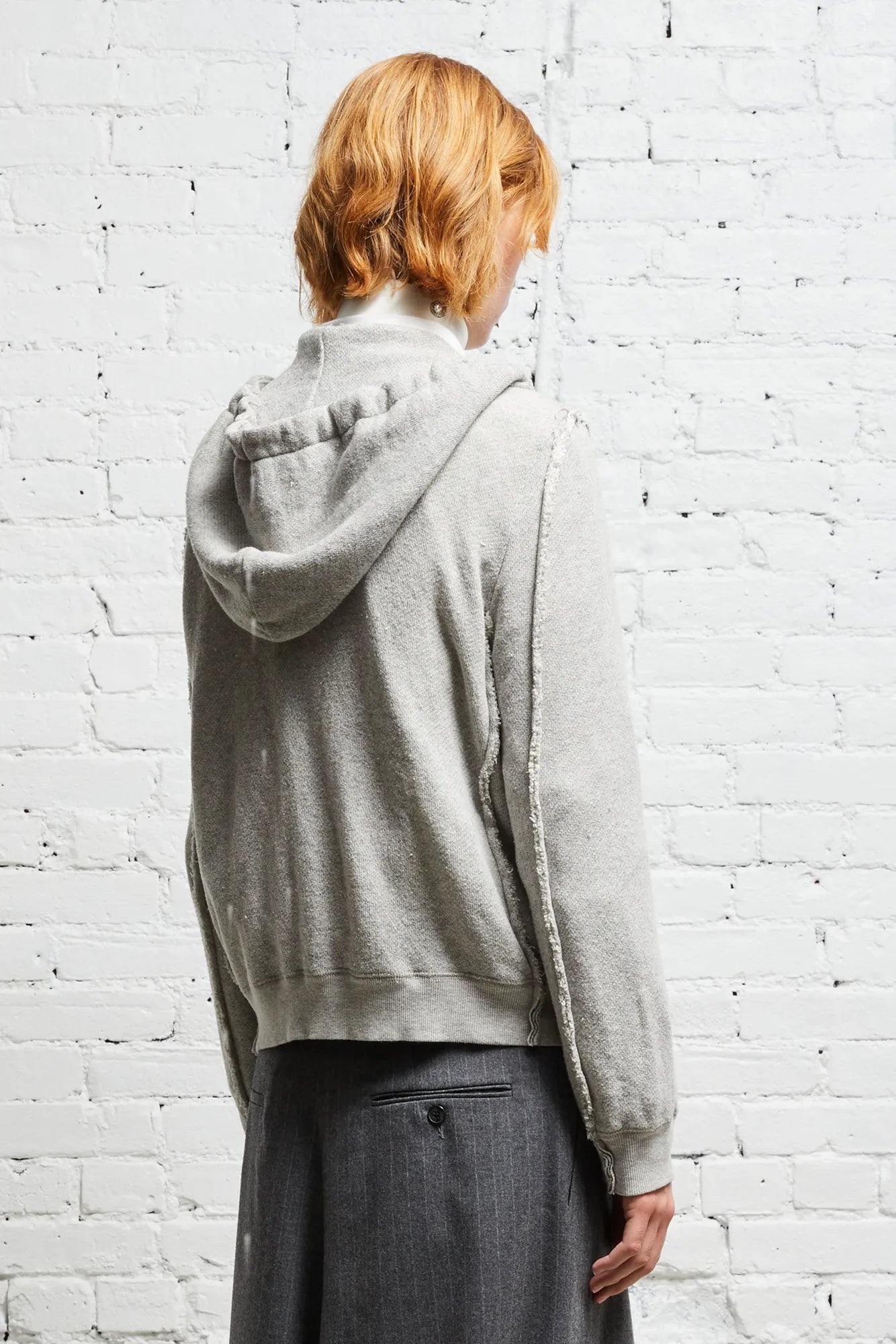 FLAT SLEEVE HOODIE - HEATHER GREY - 6