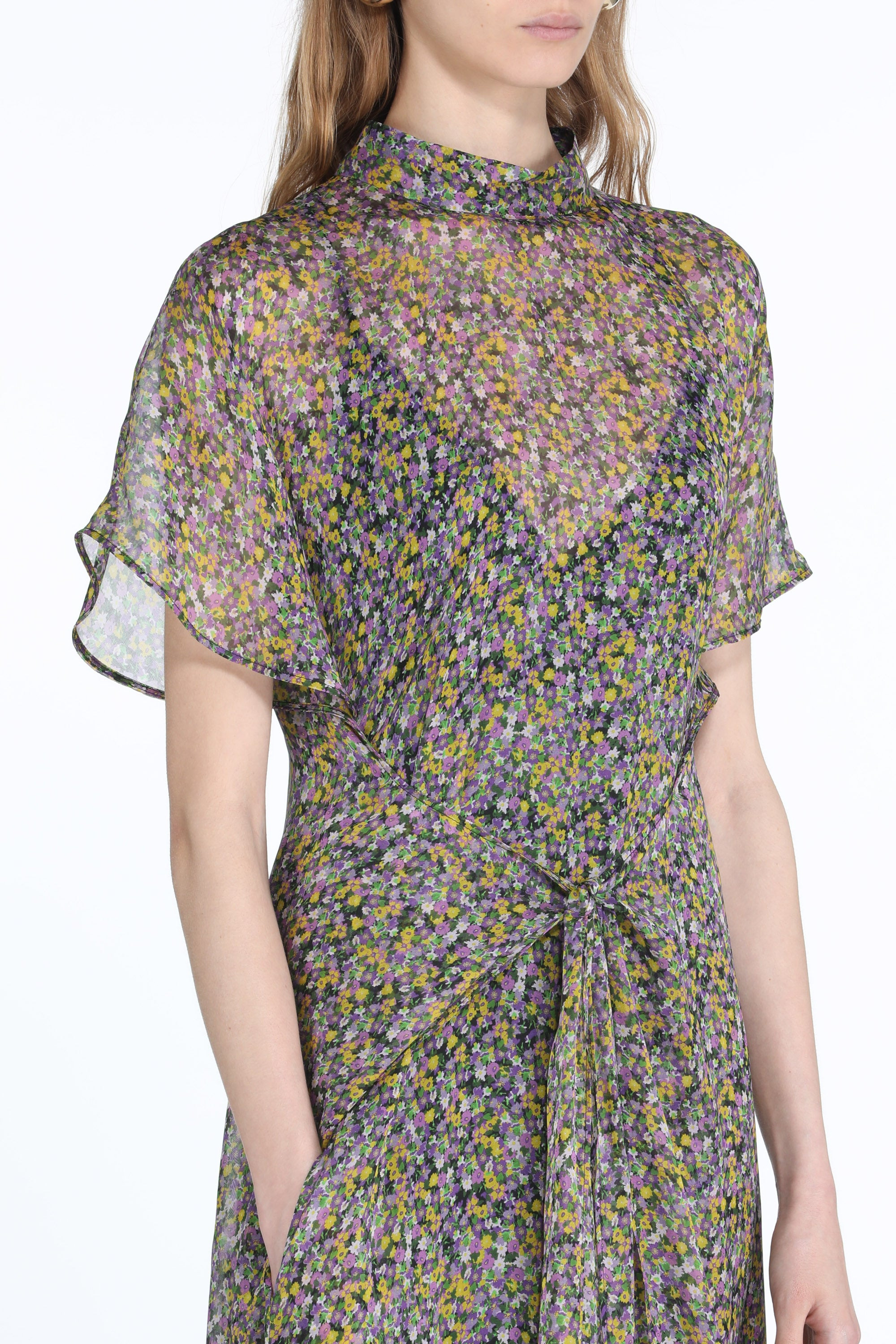 FLORAL-PRINT SILK DRESS - 4