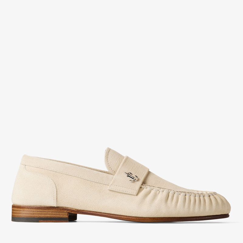 Ellis Loafer Bone Etched Velvet Suede Loafers 1