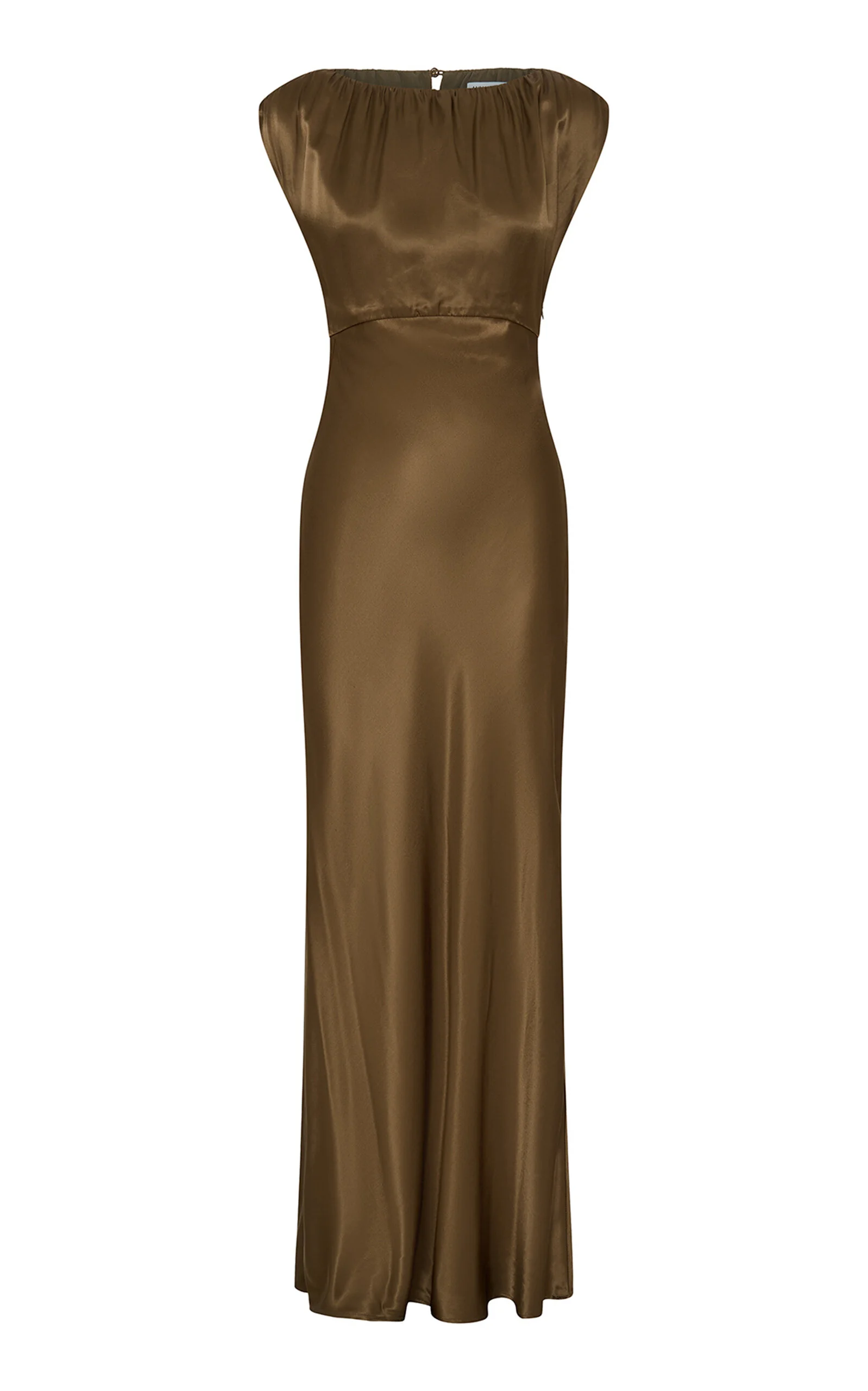 Ophelia Satin Maxi Dress olive - 1