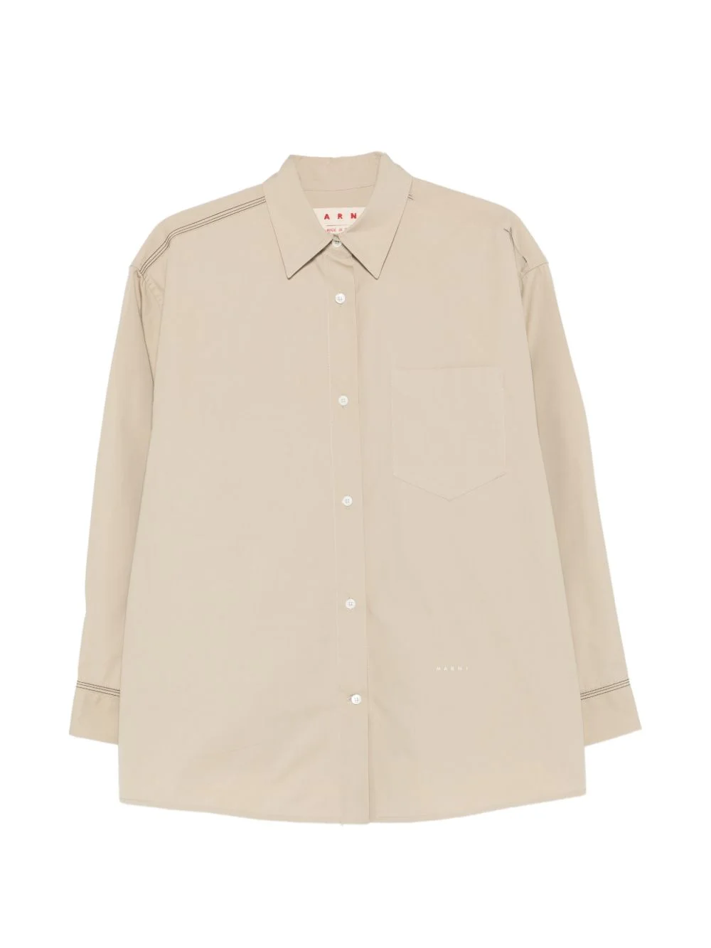 button-fastening chest-pocket shirt - 1