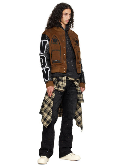 WHO DECIDES WAR SSENSE Exclusive Brown Namesake Varsity Bomber Jacket outlook