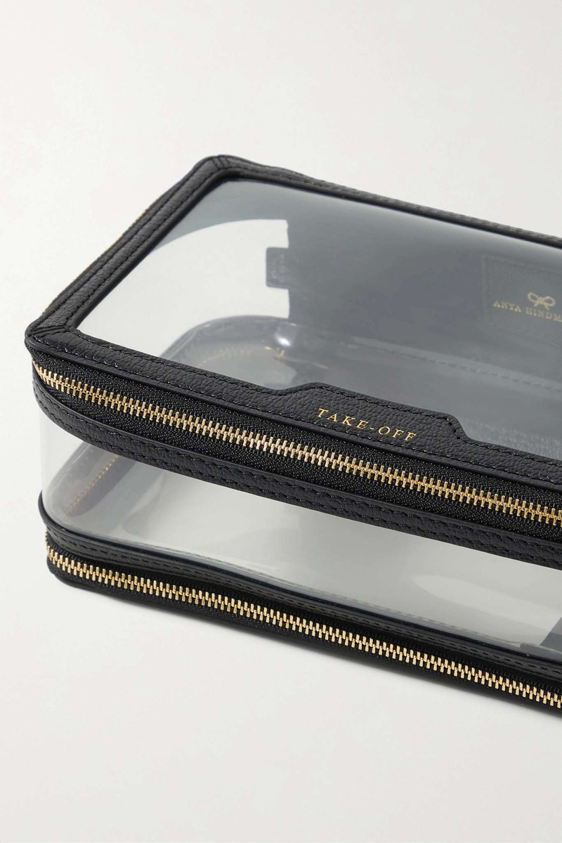In-Flight leather-trimmed PVC cosmetics case 3