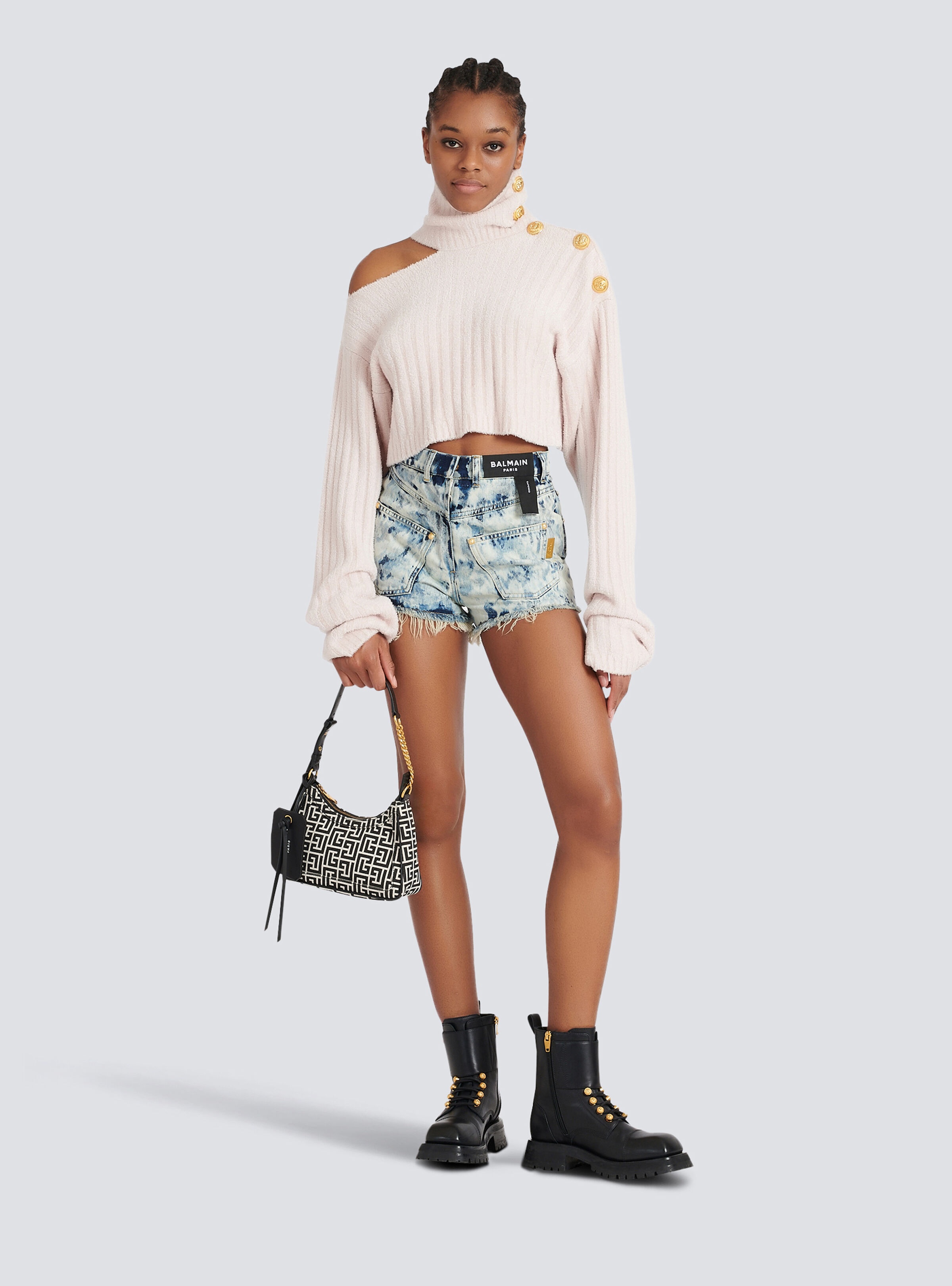 Cropped velvet sweatshirt - 2