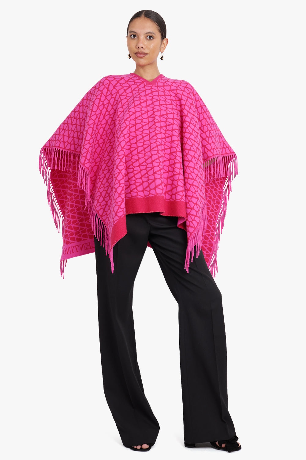 【送料&関税込】Valentino Iconographe Toile Poncho Valentino Garavani Toile Iconographe Wool & Cashmere Poncho