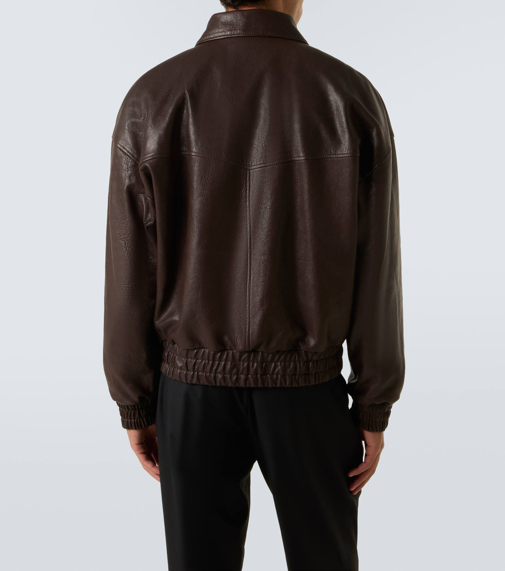 Leather bomber jacket - 4