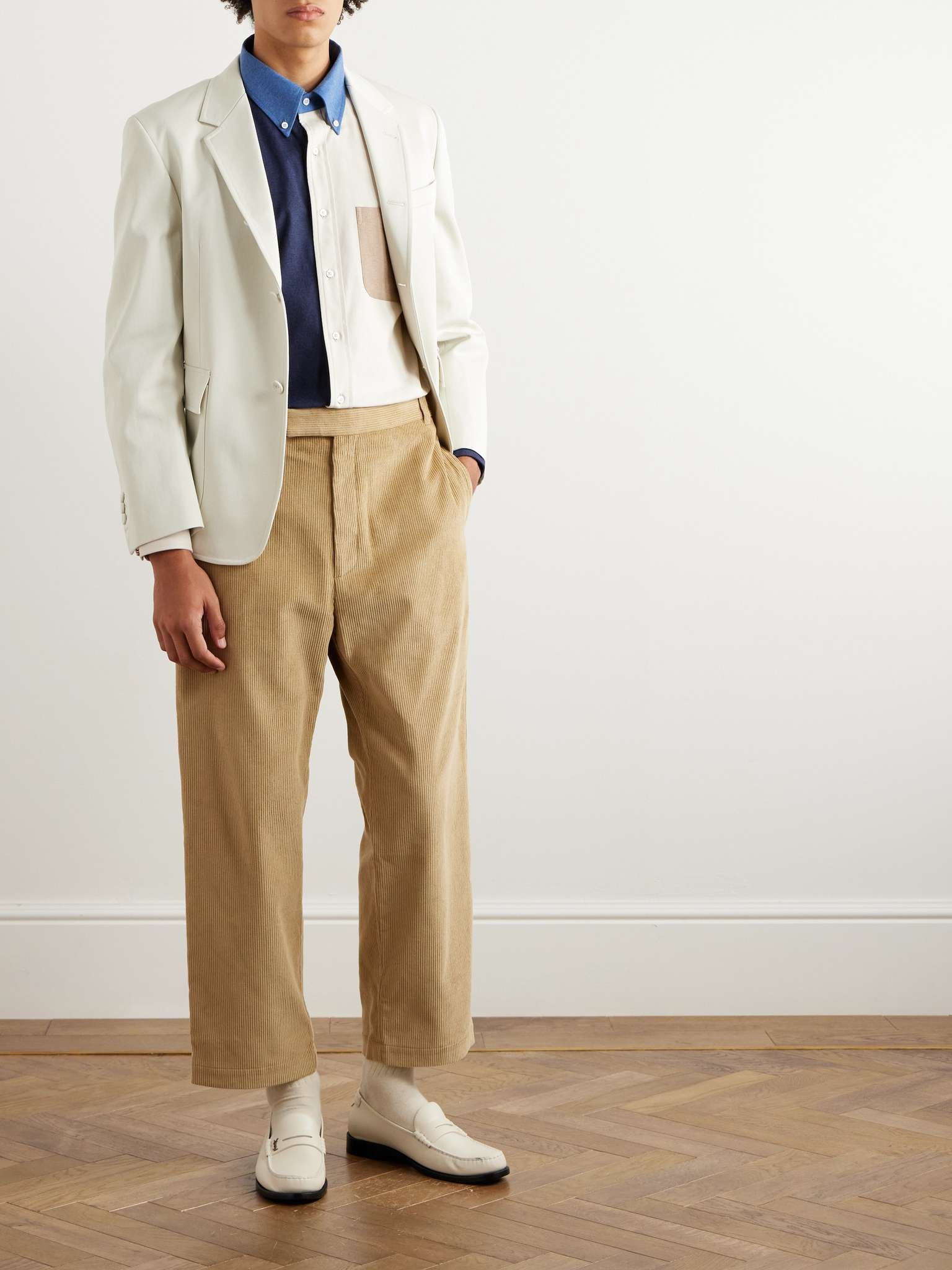 Button-Down Collar Colour-Block Cotton-Flannel Shirt - 2