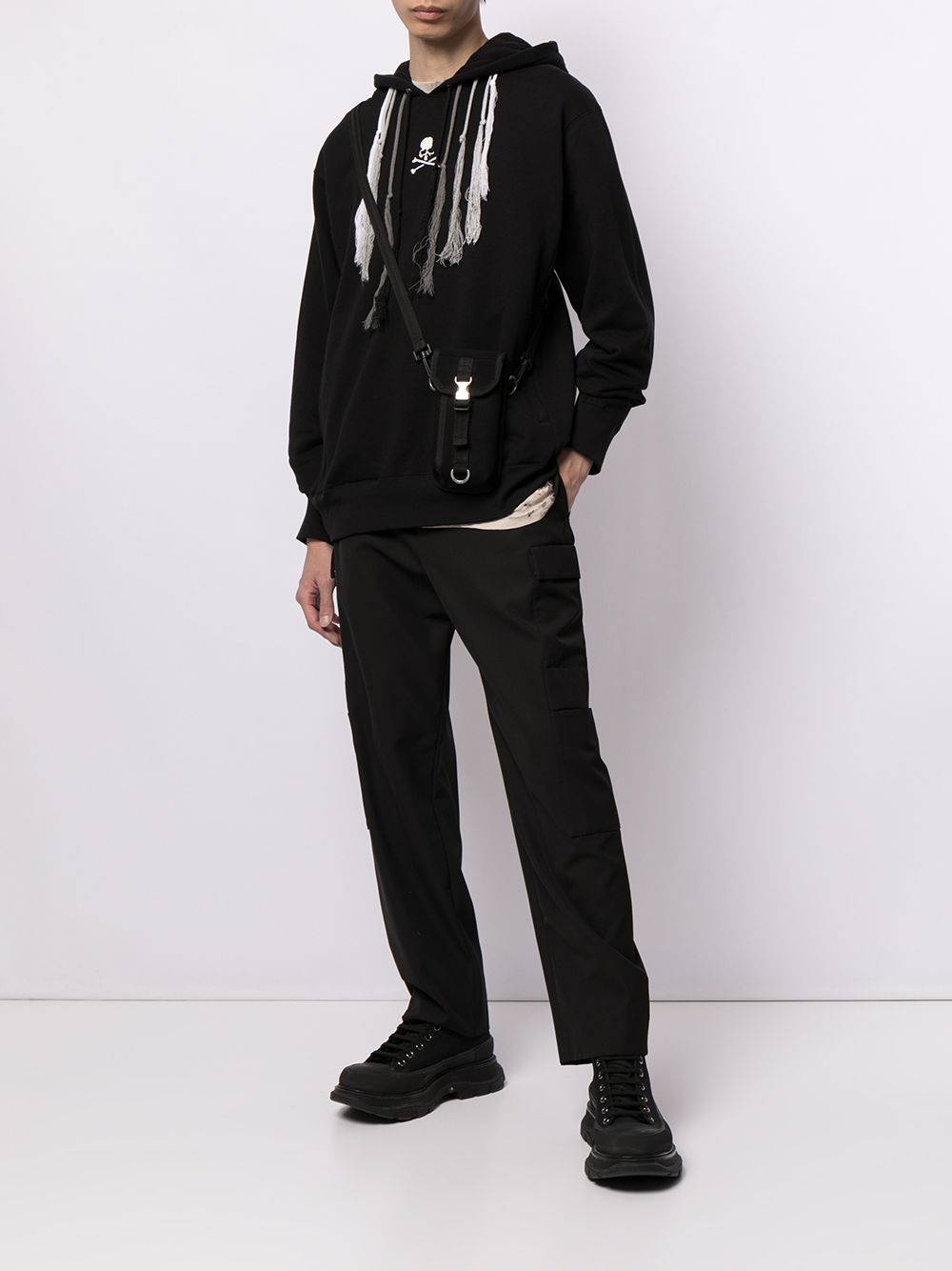 logo-print tassel-detail hoodie - 2