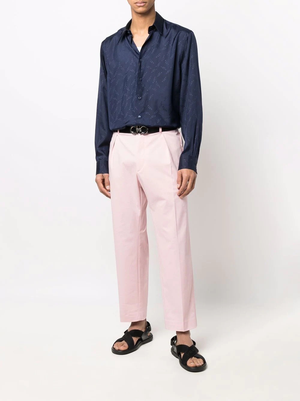 cropped straight leg chinos - 2