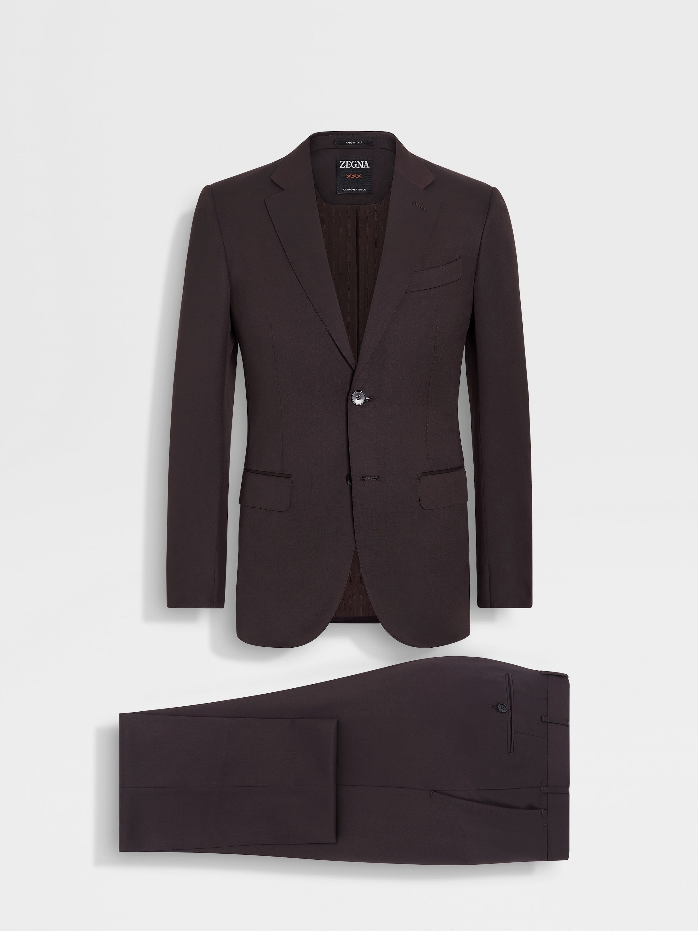 DARK BROWN CENTOVENTIMILA WOOL SUIT - 2