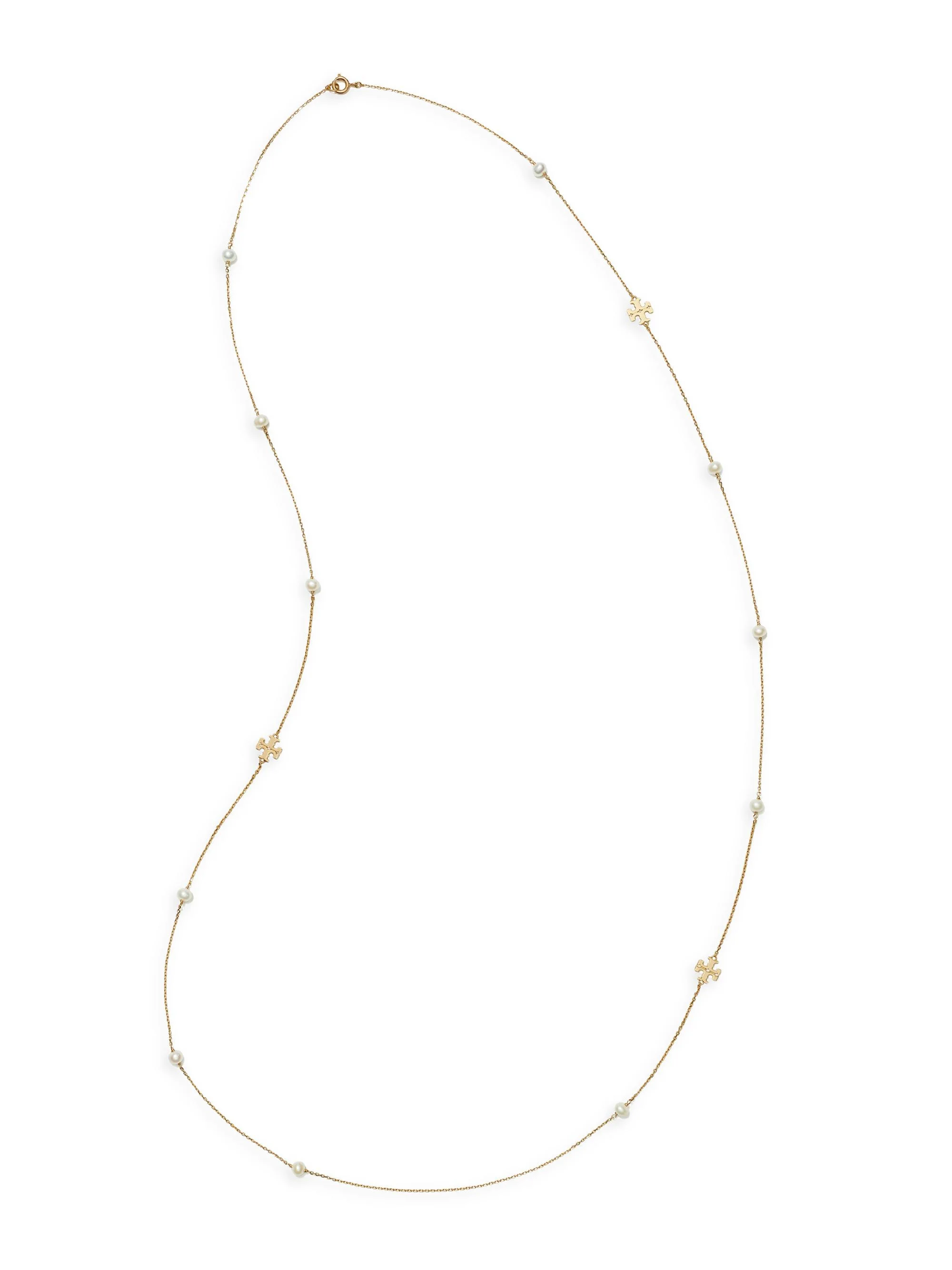 Women's Long Moondance Pearl Necklace - Tory Gold Pearl - 1