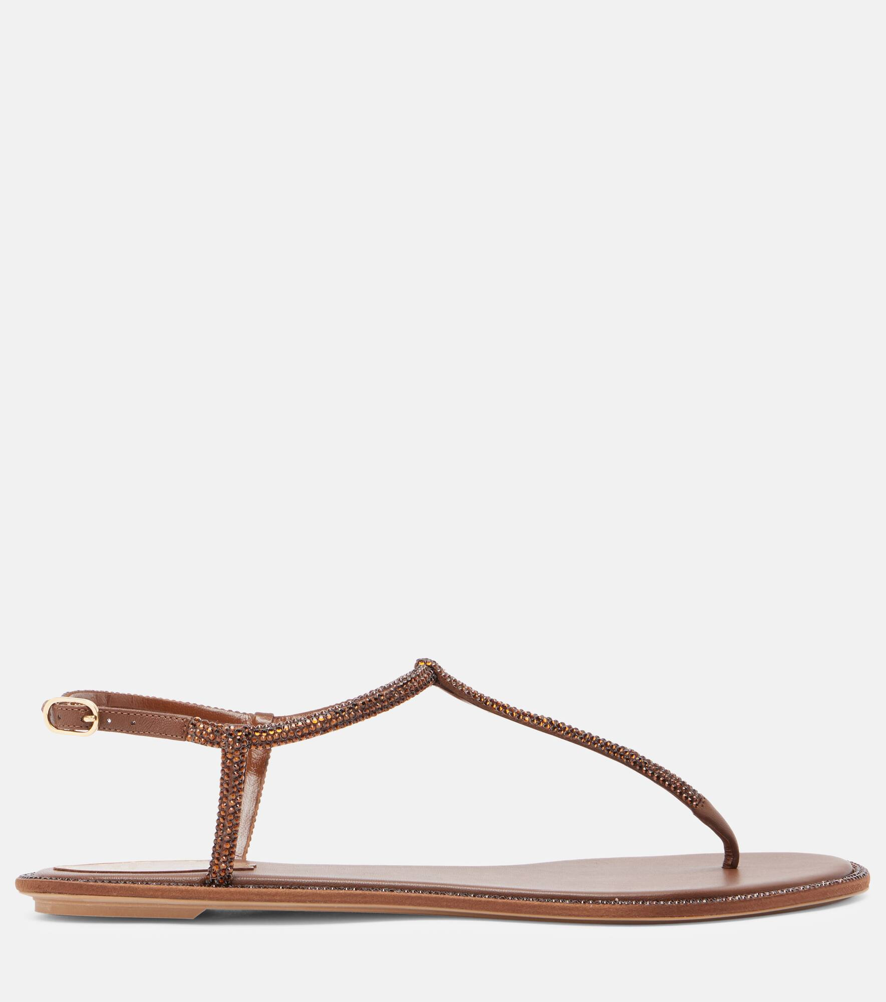 Diana embellished satin thong sandals - 4