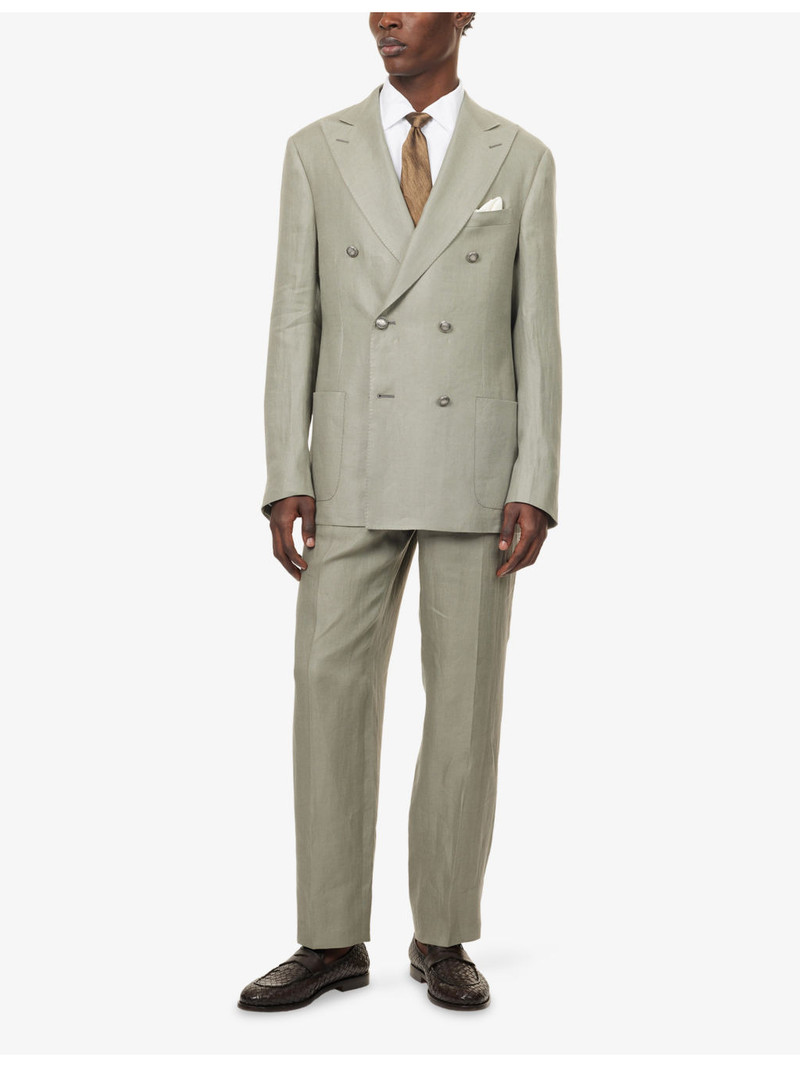 CORNELIANI Elasticated-Waist Linen Trousers outlook