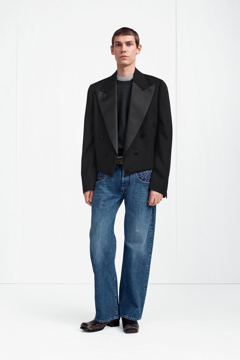 Cropped Double-Breasted Tuxedo Jacket 1