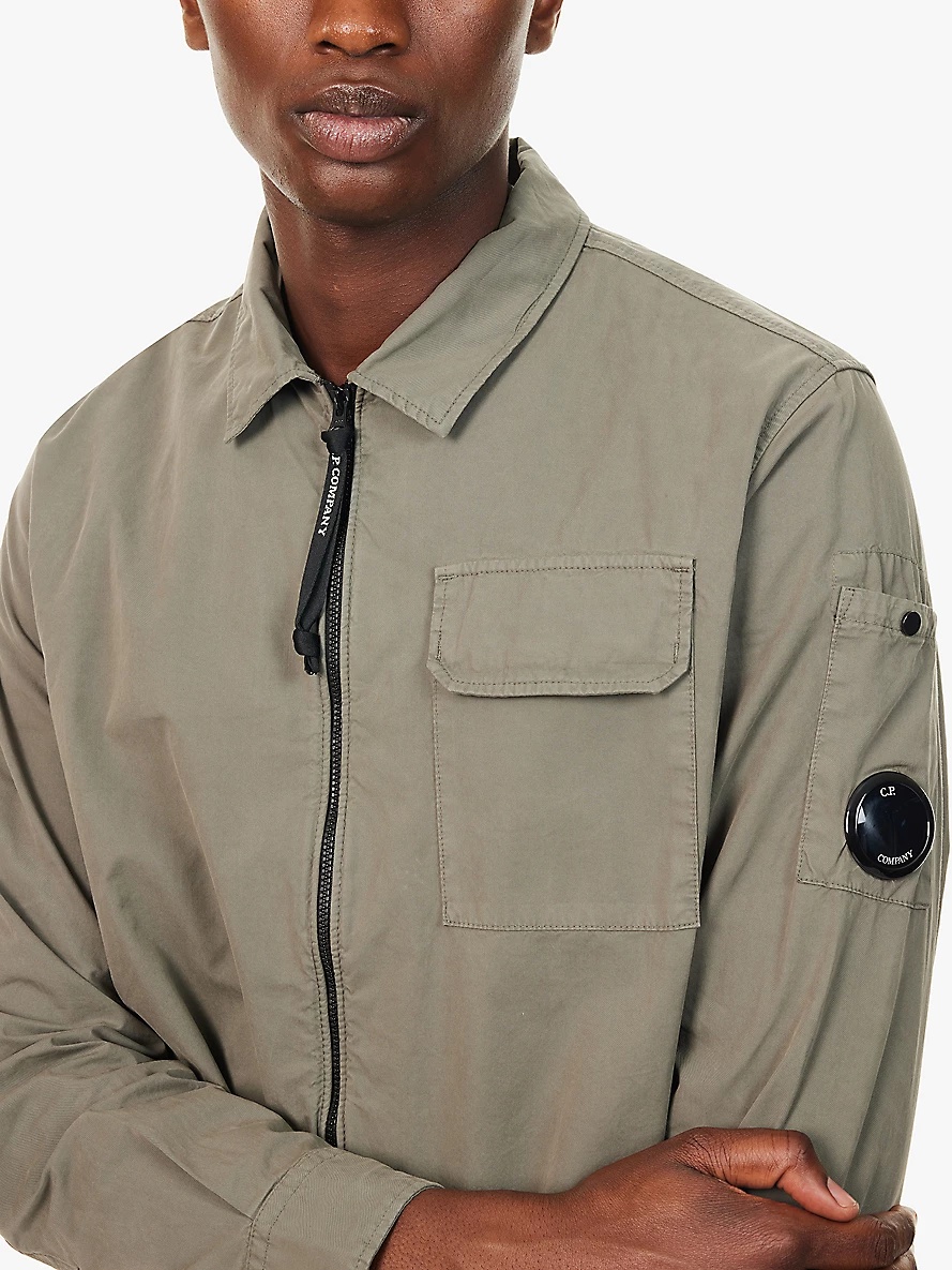 Brand-lens regular-fit cotton overshirt - 5