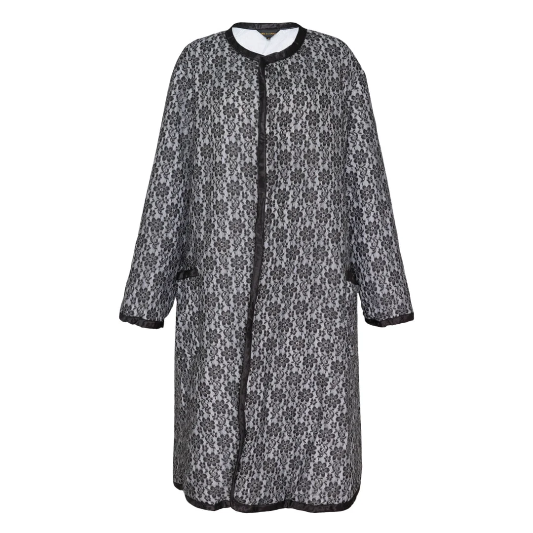 Longline Lace Overlay Coat - 1