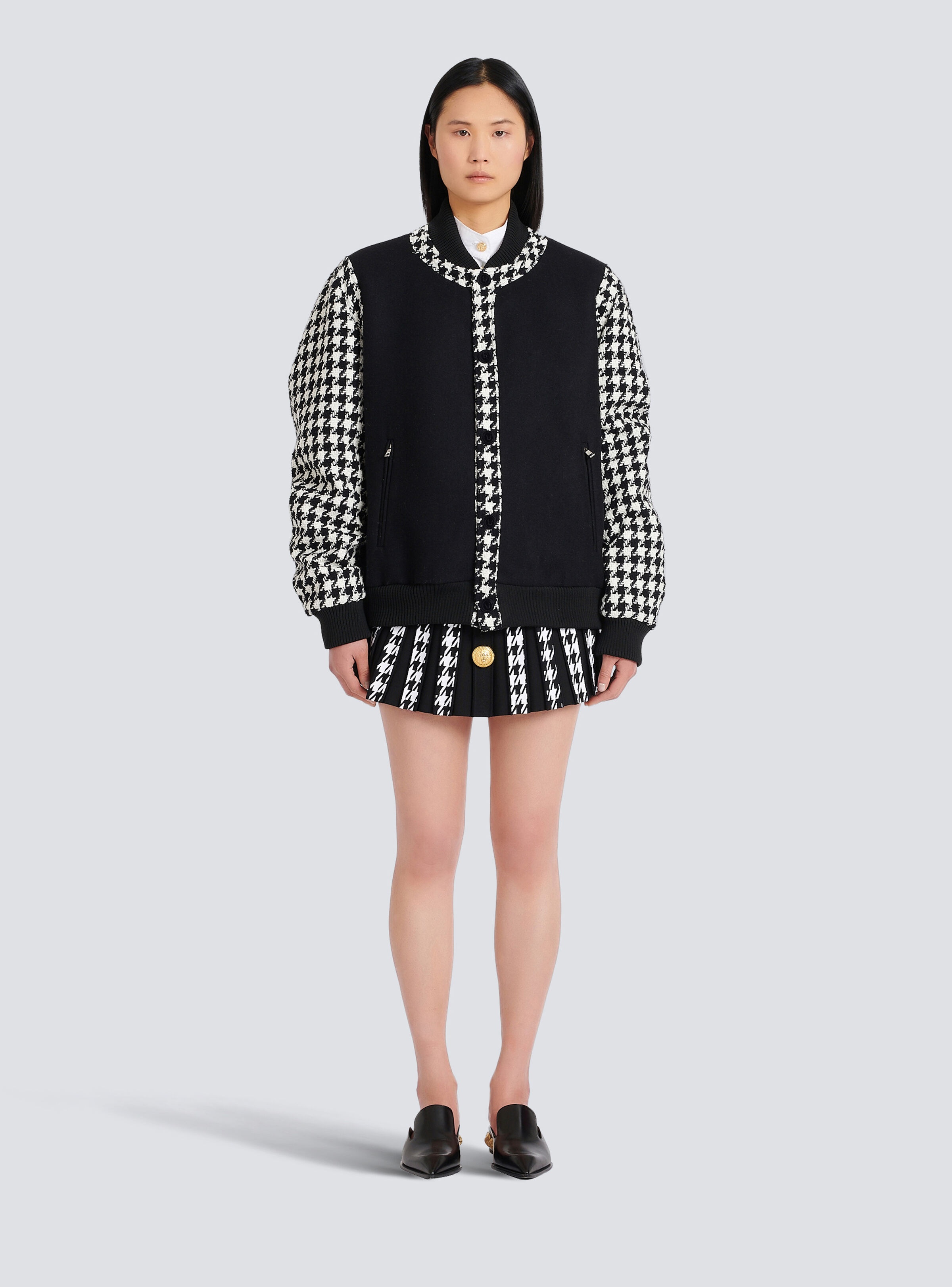 Unisex - Bomber jacket with houndstooth pattern - 4