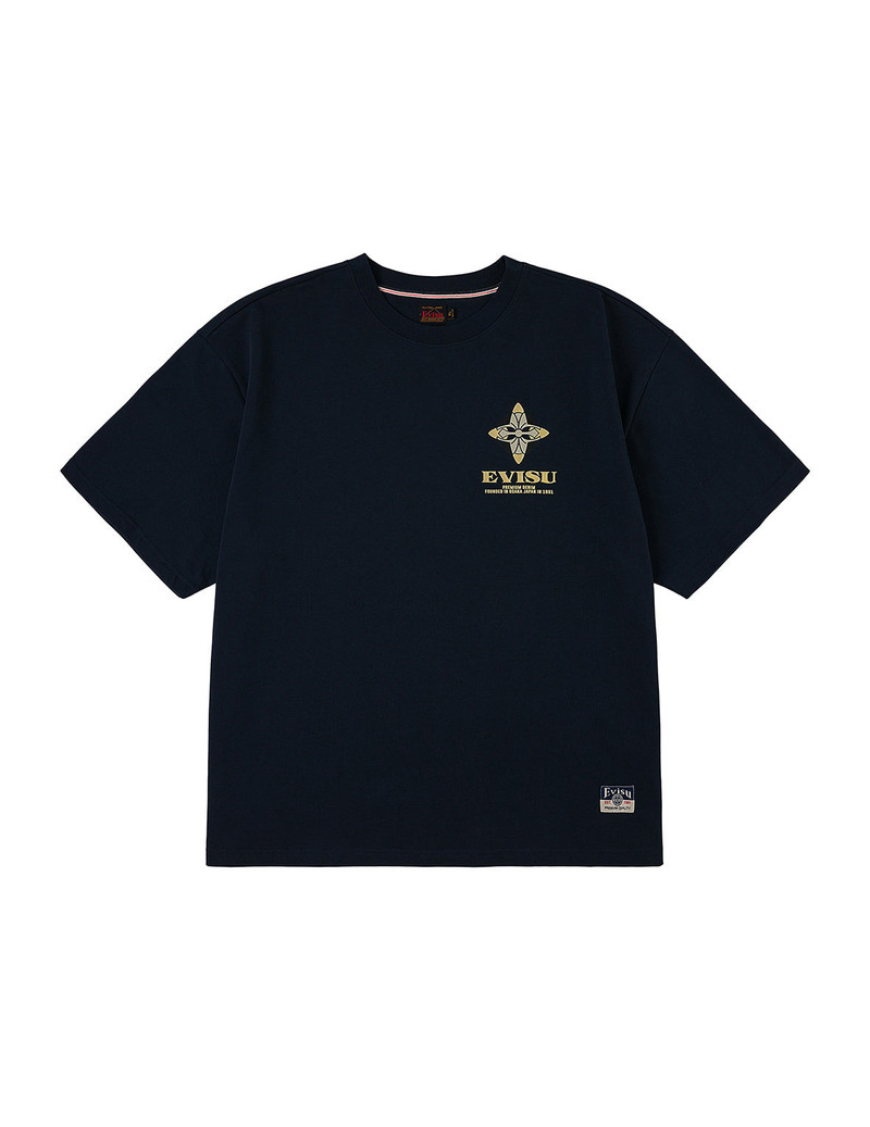 EVISU Crane Flying Wings with Daicock Print Loose Fit T-Shirt outlook