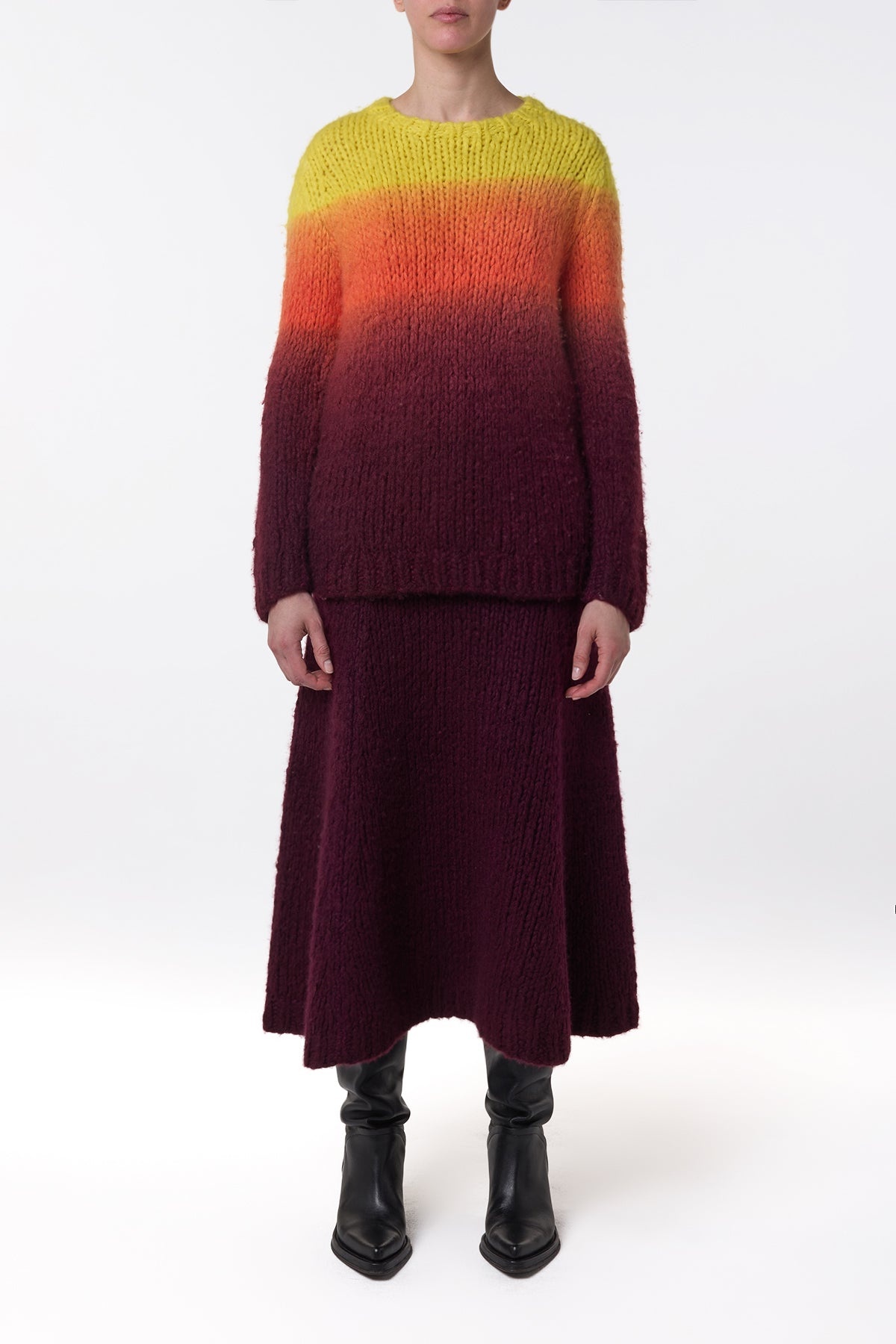 Pallas Knit Sweater in Dip Dye Sunrise Welfat Cashmere - 4