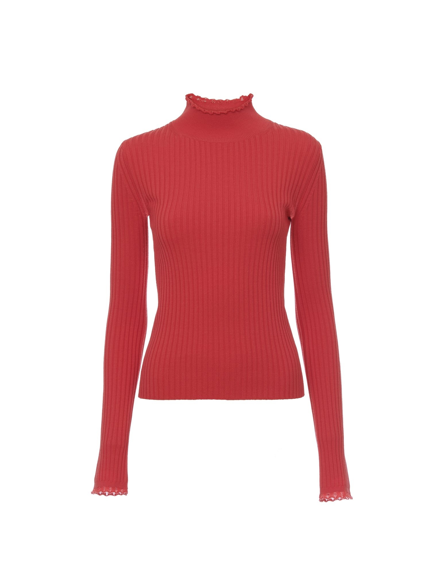 FITTED HIGH-NECK SWEATER - 1